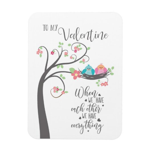 バレンタインの鳥の巣とき我々は持っている マグネット (縦)