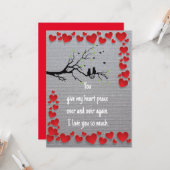 バレンタインの鳥 カード (正面/裏面インサイチュ)