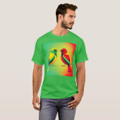 バレンタインの2羽の恋する鳥の少年 Tシャツ (正面フル)