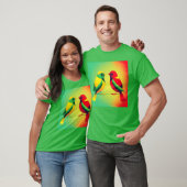 バレンタインの2羽の恋する鳥の少年 Tシャツ (ユニセックス)