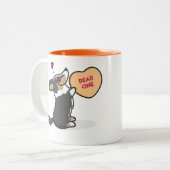 バレンタインの2015カーディガンのコーギー黒いコーヒー・マグ ツートーンマグカップ (正面左)