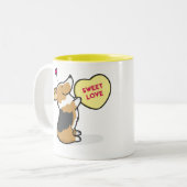 バレンタインの2015ペンブロークのコーギーの三Colコーヒー・マグ ツートーンマグカップ (正面左)