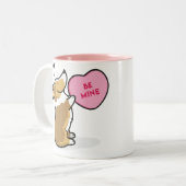 バレンタインの2015ペンブロークのコーギークロテンのコーヒー・マグ ツートーンマグカップ (正面左)