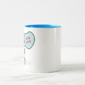 バレンタインの2015ペンブロークのコーギー赤いコーヒー・マグ ツートーンマグカップ (中央)