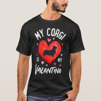 バレンタインの パジャマ コーギー 犬 グラフィックTシャツ 面白い Tシャツ