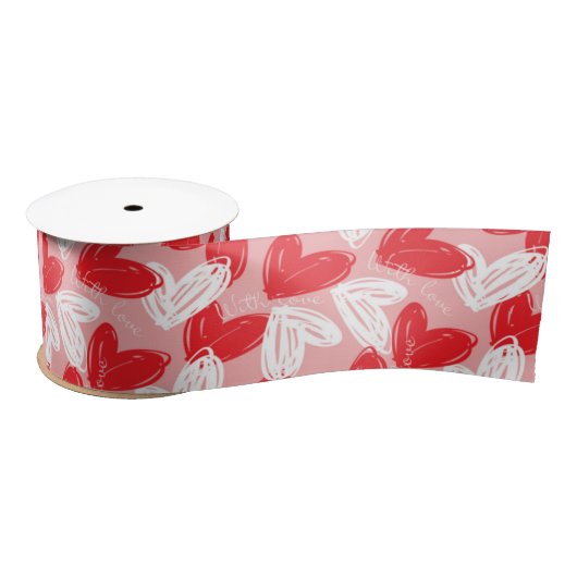 バレンタインの「愛と」ハート サテンリボン (リール)