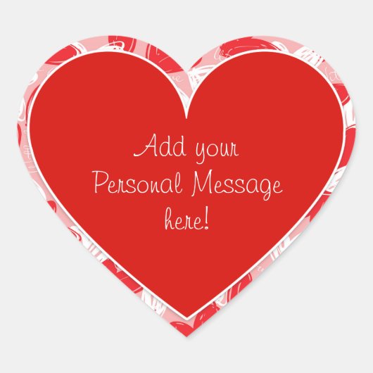 バレンタインの"愛と"ハート – ステッカー (正面)