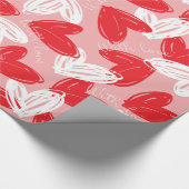 バレンタインの「愛と」ハート ラッピングペーパー (角)