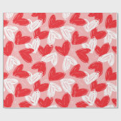 バレンタインの「愛と」ハート ラッピングペーパー (フラット)