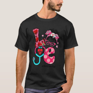 バレンタインのLOVE 臨床検査技師 メッシーバン 女性 Tシャツ