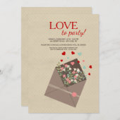 バレンタインのPosiesの招待状 招待状 (正面/裏面)