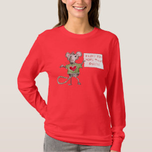 バレンタインのTシャツのかわいいラット Tシャツ