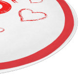 バレンタインのXOXOと赤のハート | カッティングボード (角)