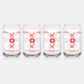 バレンタインのXOXOと赤のハート | ガラス缶 (正面)