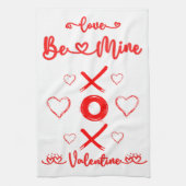 バレンタインのXOXOと赤のハート | キッチンタオル (縦)