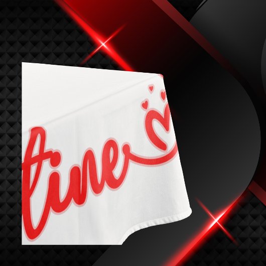 バレンタインのXOXOと赤のハート | テーブルクロス