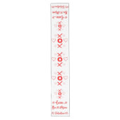 バレンタインのXOXOと赤のハート | ロングテーブルランナー (正面)