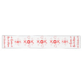 バレンタインのXOXOと赤のハート | ロングテーブルランナー (横)