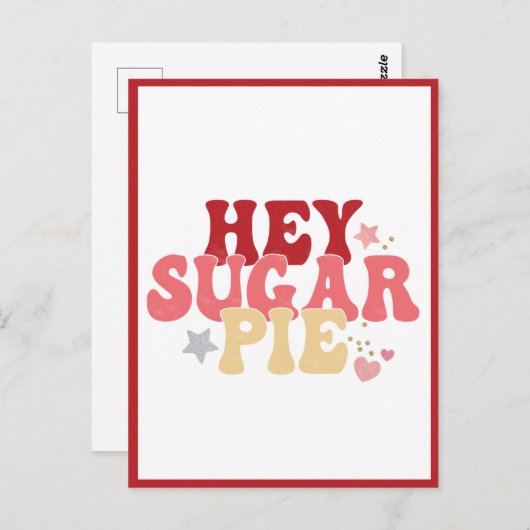 バレンタインはがきおもしろい,シュガーパイ ポストカード (正面/裏面)