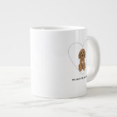 バレンタインはわんこ コカプー 愛犬家 ジャンボコーヒーマグカップ (正面右)
