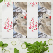 バレンタインはキッチンハンドタオルが大好きポーラーベアーズ キッチンタオル (折り畳み)