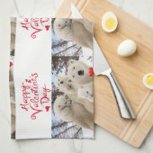 バレンタインはキッチンハンドタオルが大好きポーラーベアーズ キッチンタオル (四つ折り)