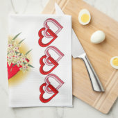 バレンタインはキッチンハンドタオルが大好き キッチンタオル (四つ折り)