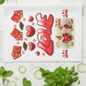 バレンタインはキッチンハンドタオルが大好き キッチンタオル (折り畳み)