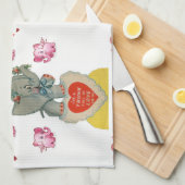 バレンタインはキッチンハンドタオルが大好き キッチンタオル (四つ折り)