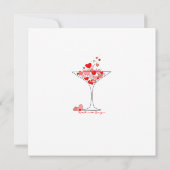 バレンタインはパーティーのハートのカクテルの招待状を選抜します 招待状 (裏面)