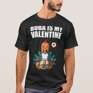 バレンタインはボバティー チキン アンチバレンタインデーD Tシャツ