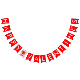 バレンタインは旗をバントする鉱山の赤いハートです バンティングフラッグ