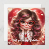 バレンタインは私と一緒にする? かわいい生意気な子よ シーズンカード (正面/裏面)