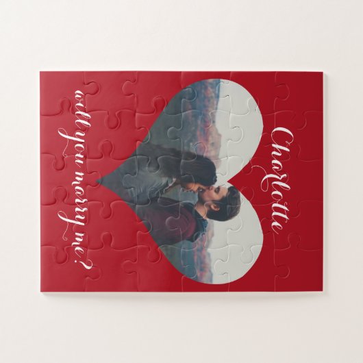 バレンタインは私の提案ハート写真 ジグソーパズル (横)