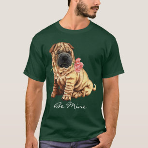 バレンタインばら色のShar-Pei Tシャツ