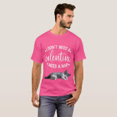 "バレンタインより昼寝がいい" ユーモアあふれる Tシャツ (正面フル)