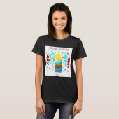 バレンタインろうそくあいさつ 女性用黒Tシャツ Tシャツ (正面フル)