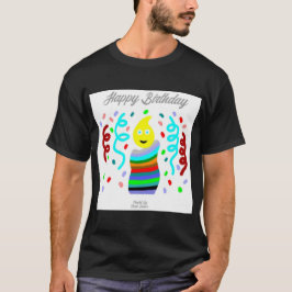 バレンタインろうそくのあいさつ メンズ ブラックTシャツ Tシャツ