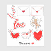 バレンタインをテーマにしたステッカーセット シール (シート)
