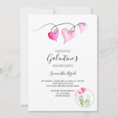 バレンタインをテーマにしたブライダルシャワー 招待状 (正面)