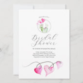 バレンタインをテーマにしたブライダルシャワー 招待状 (正面)