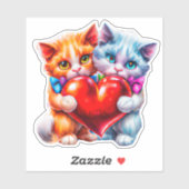 バレンタインを愛する猫 シール (シート)