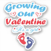 バレンタインを育てる女の子の新妊娠 シール (正面)