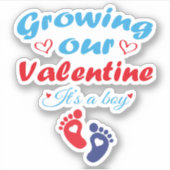 バレンタインを育てる男の子の新妊娠 シール (正面)