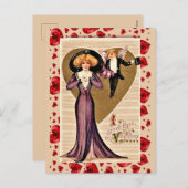 バレンタインを迎える |バレンタインデーヴィンテージはがき シーズンポストカード (正面/裏面)