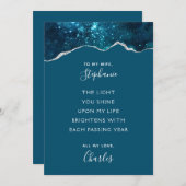 バレンタインアニバーシャルロマンチック詩ティール（緑がかった色）銀河系 シーズンカード (正面/裏面)