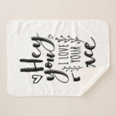 バレンタインアートヘイYou I Love Your顔 シェルパブランケット (正面(横))