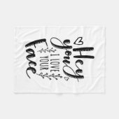 バレンタインアートヘイYou I Love Your顔 フリースブランケット (正面(横))