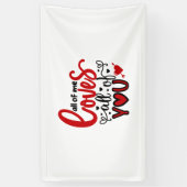 バレンタインアート私は皆さんを愛している 横断幕 (縦)