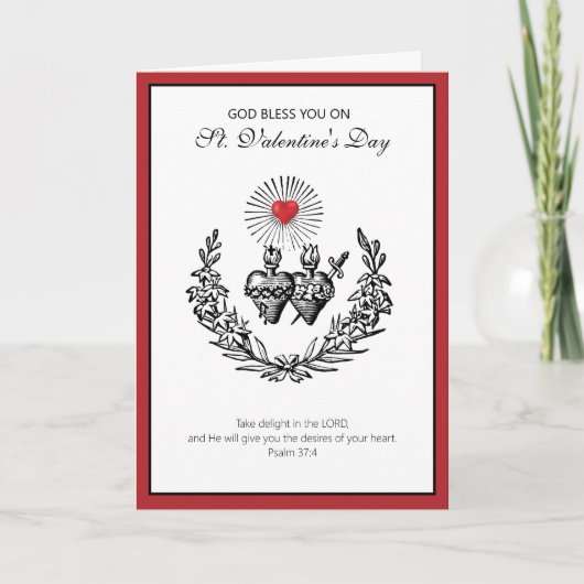 バレンタインイエスカトリック宗教的な神聖ハート シーズンカード (正面)